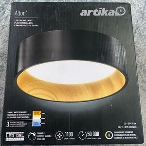 New Artika Alton Black LED Ceiling Light